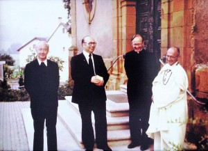 1980-Bruder-Edmund-Loos,-Pfr.-Schneider,Pater-Hieber,-Pater-Oswald-Wiedenhofer